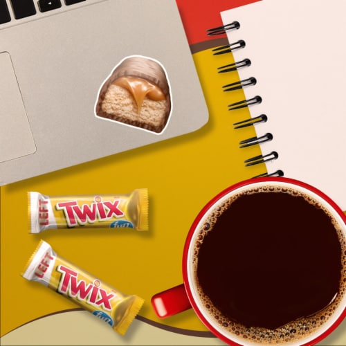 Twix Fun Size Caramel Cookie Chocolate Bars Bulk Candy Bag Perspective: left