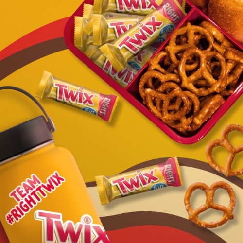 Twix Fun Size Caramel Cookie Chocolate Bars Bulk Candy Bag Perspective: left