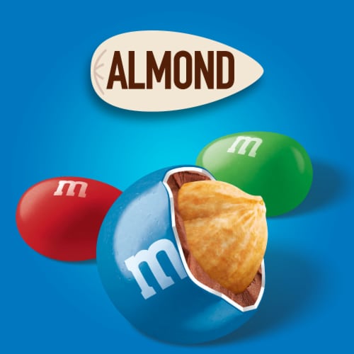 M&M'S Almond Milk Chocolate Candy Family Size Bag Perspective: left