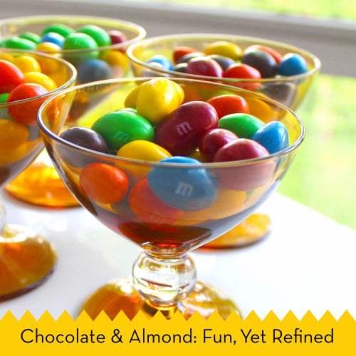 M&M'S Almond Milk Chocolate Candy Sharing Size Bag Perspective: left