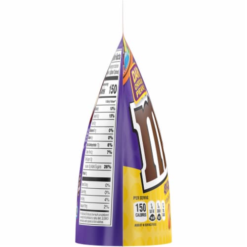 M&M's® Dark Chocolate Peanut Candies Sharing Size Bag Perspective: left