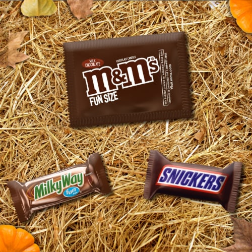 Snickers & M&M'S Milk Chocolate & Milky Way Chocolate Bars Halloween Candy Assortment Perspective: left