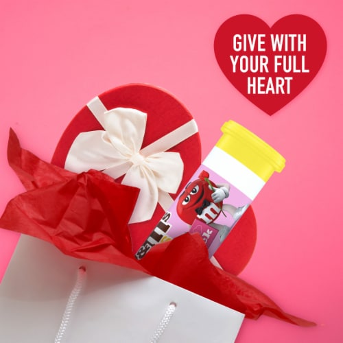 M&M'S Minis Valentines Day Milk Chocolate Candy Tube Perspective: left