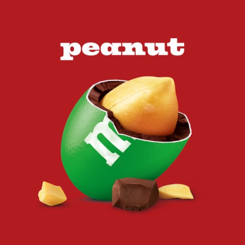M&M'S Peanut Chocolate Christmas Candy Share Size Pack Perspective: left