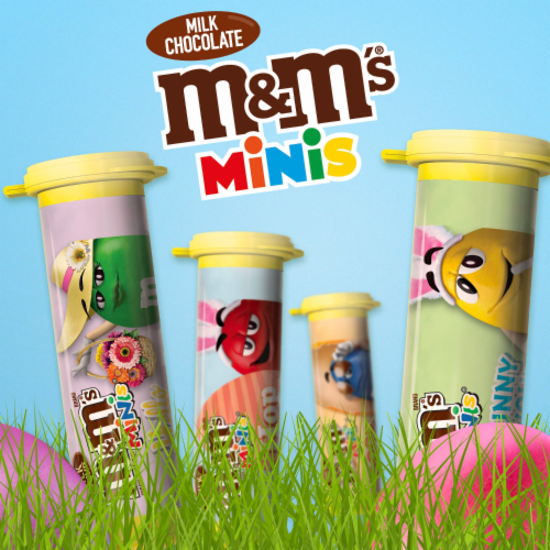 M&M's Minis Milk Chocolate Easter Candy Tube Perspective: left