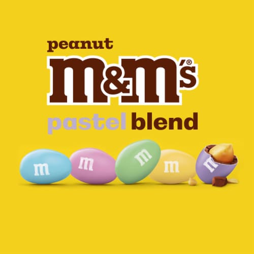 M&M'S Peanut Milk Chocolate Pastel Blend Easter Candy Sharing Size Pack Perspective: left