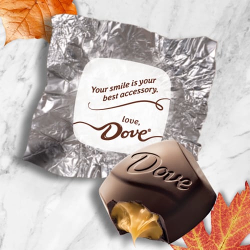 Dove Promises Caramel & Milk Chocolate Pumpkins Halloween Candy Perspective: left