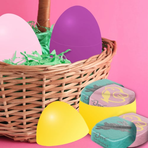 Dove Promises Dark Chocolate & Sea Salt Caramel Easter Candy Bag Perspective: left