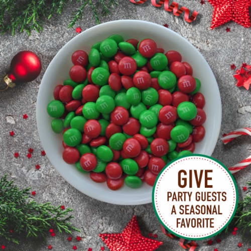 M&M'S Holiday Milk Chocolate Christmas Candy Bag Perspective: left
