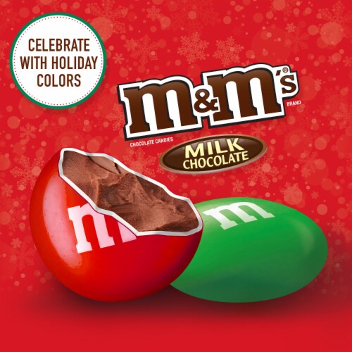 M&M'S Milk Chocolate Christmas Candy Resealable Bag Perspective: left