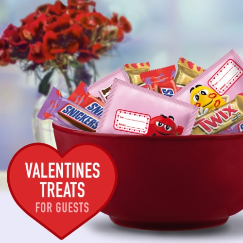 M&M's Snickers & Twix Valentines Assorted Chocolate Candy Perspective: left