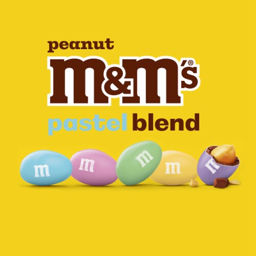 M&M'S Peanut Milk Chocolate Pastel Easter Candy Assortment Bag Perspective: left