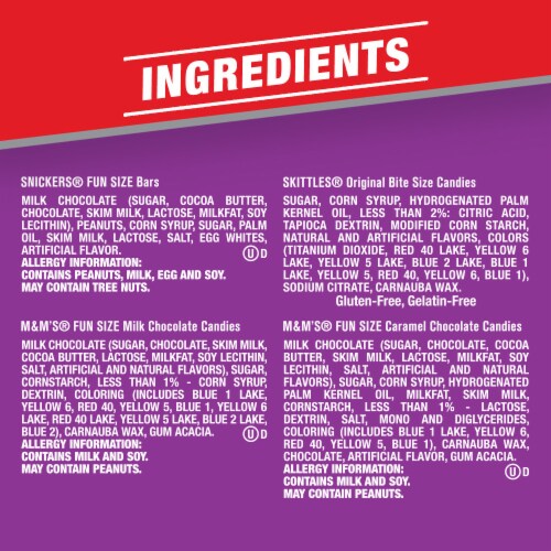 M&M's® Snickers® & Skittles® Fun Size Chocolate Candy Variety Mix Bag Perspective: left