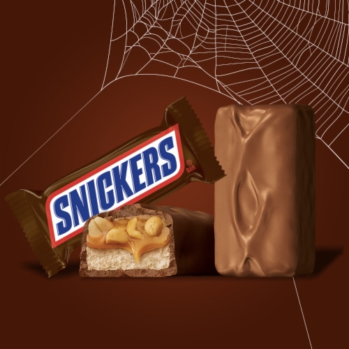 Snickers Spooky Chocolate Bars Fun Size Halloween Candy Perspective: left