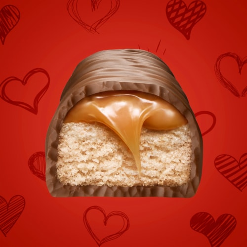 Twix Minis Caramel Chocolate Cookie Valentine's Day Chocolate Candy Perspective: left