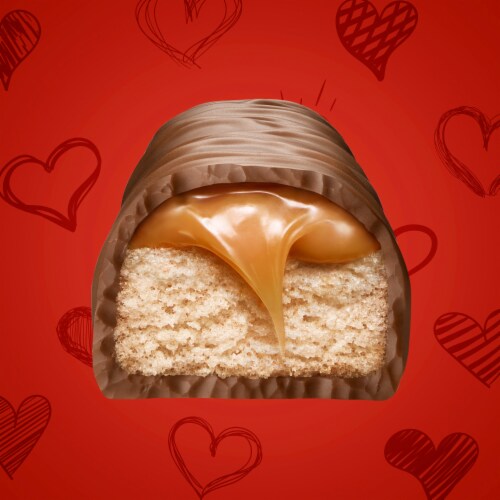 Twix Minis Caramel Chocolate Cookie Valentine's Day Chocolate Candy Perspective: left