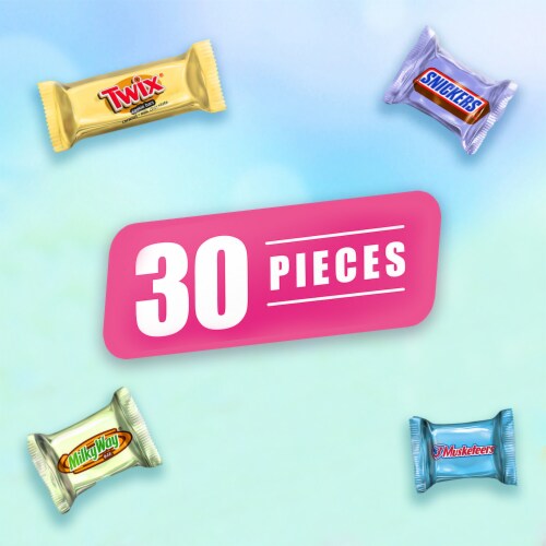 Snickers Twix Milky Way & 3 Musketeers Bulk Easter Chocolate Candy Variety Pack Perspective: left