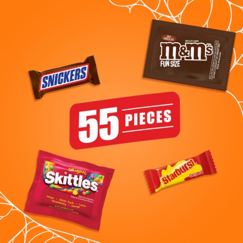 M&M'S Snickers Starburst & Skittles Assorted Candy Variety Pack Bulk Bag Perspective: left
