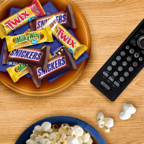 Snickers M&M'S Caramel Twix & Milky Way Caramel Lovers Chocolate Candy Variety Pack Perspective: left