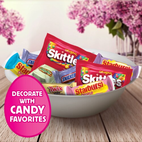 Snickers Skittles Twix Starburst & Milky Way Easter Candy Bulk Variety Pack Perspective: left