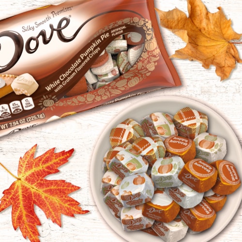Dove Promises White Chocolate Pumpkin Pie Chocolate Candy Perspective: left