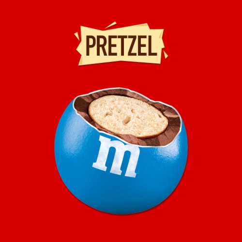 M&M'S Pretzel Milk Chocolate Candy Sharing Size Bag Perspective: left