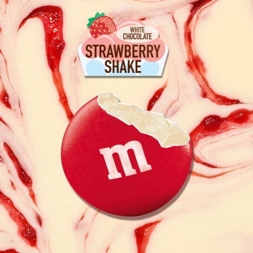 M&M'S White Chocolate Strawberry Shake Valentines Day Candy Bag Perspective: left