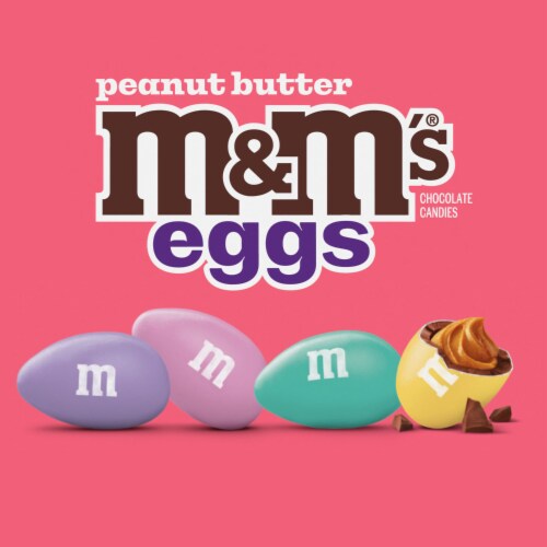 M&M'S Peanut Butter Eggs Pastel Blend Easter Candy Bag Perspective: left