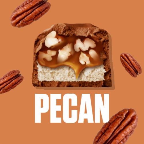 Snickers Pecan Milk Chocolate Candy Bar Perspective: left