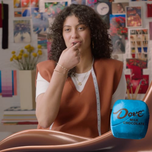 Dove Promises Milk Chocolate Candy Bag Perspective: left