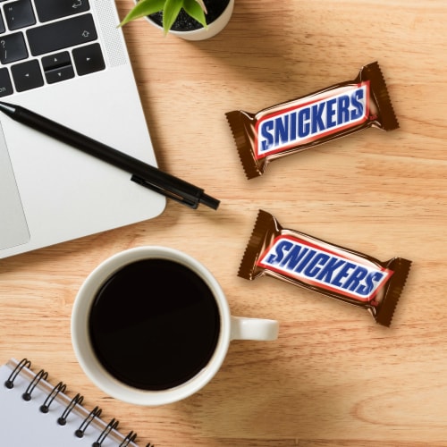 Snickers Fun Size College Basketball Milk Chocolate Candy Bars Bag Perspective: left