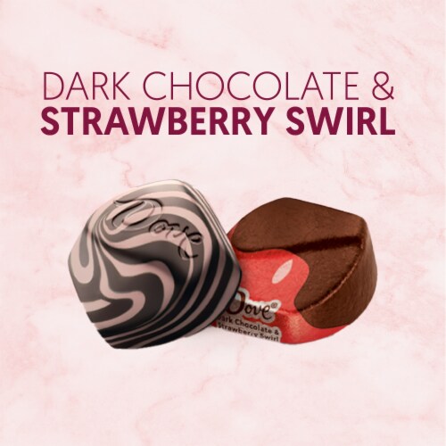 Dove Promises Dark Chocolate & Strawberry Swirl Valentine's Day Candy Bag Perspective: left
