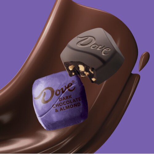 Dove Promises Dark Chocolate Almond Candy Bag Perspective: left
