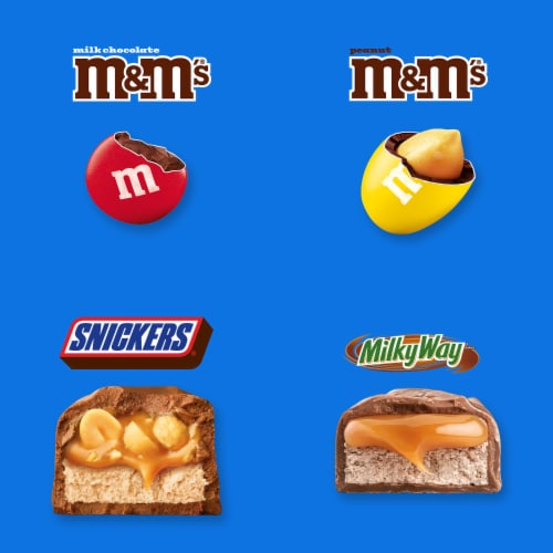 M&M'S Snickers & Milky Way Fun Size Chocolate Candy Variety Pack Bulk Bag Perspective: left
