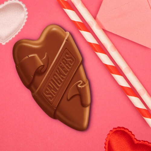 Snickers Chocolate Hearts Valentines Day Candy Bars Share Size Pack Perspective: left