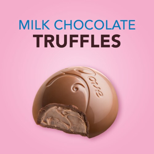 Dove Truffle Milk Chocolate Christmas Candy Tin Tube Perspective: left