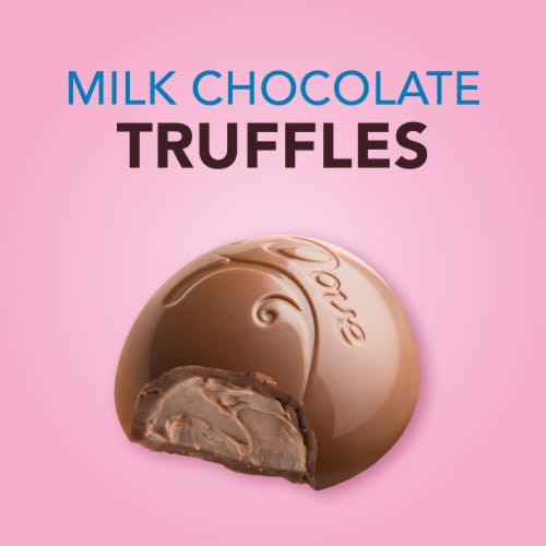 Dove Truffle Milk Chocolate Christmas Candy Tin Tube Perspective: left