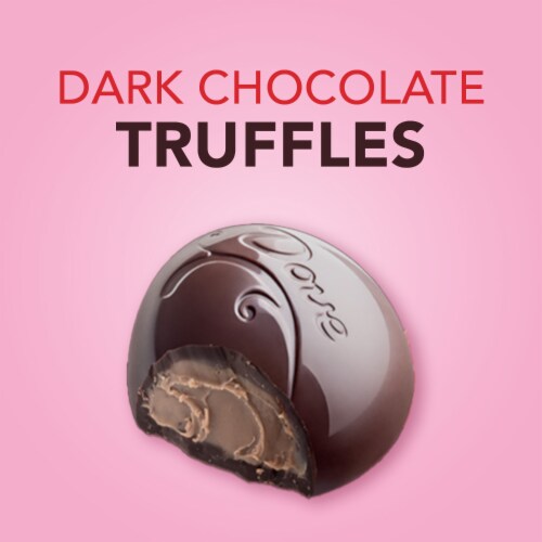 Dove Truffle Dark Chocolate Christmas Candy Tin Tube Perspective: left