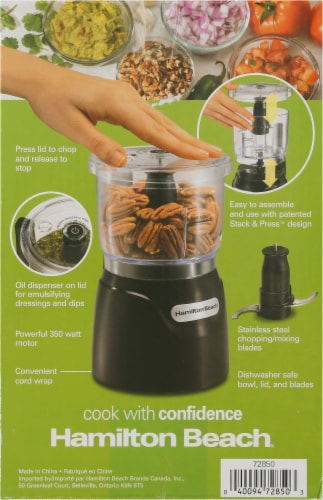 Hamilton Beach Stack & Press 3-Cup Food Chopper - Black