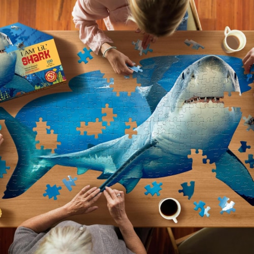 I AM Lil Shark 100 Piece Animal-Shaped Jigsaw Puzzle Perspective: left