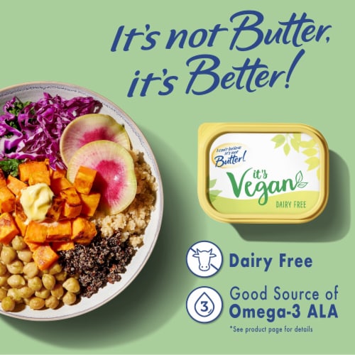 I Can’t Believe It’s Not Butter! Vegan Spread Perspective: left