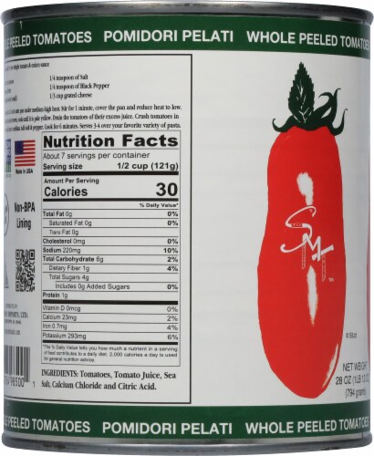 San Merican Whole Peeled Tomatoes Perspective: left
