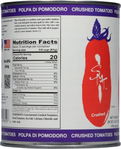 San Merican Crushed Tomatoes Perspective: left