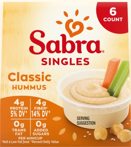 Sabra Classic Hummus Singles 6 ct / 2 oz Perspective: left