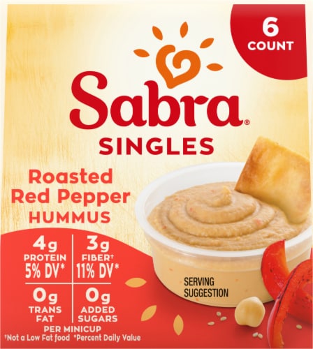 Sabra® Singles Roasted Red Pepper Hummus Multi-Pack Perspective: left