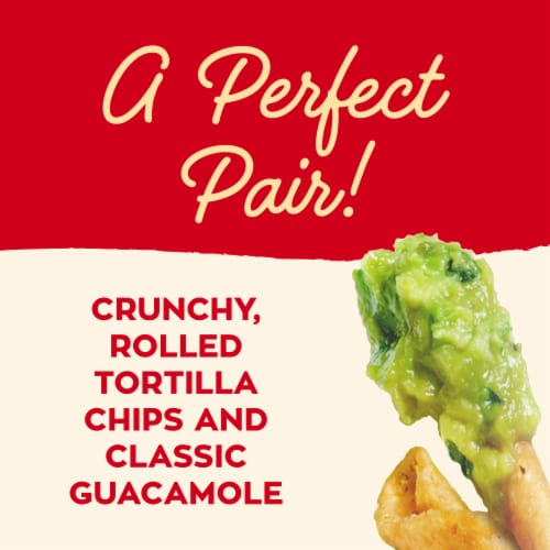 Sabra Snackers Guacamole and Rolled Tortilla Chips Perspective: left