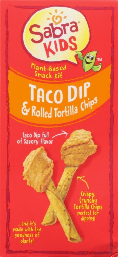 Sabra Kids Taco Dip & Rolled Tortilla Chips Plant-Based Snack Kit Perspective: left