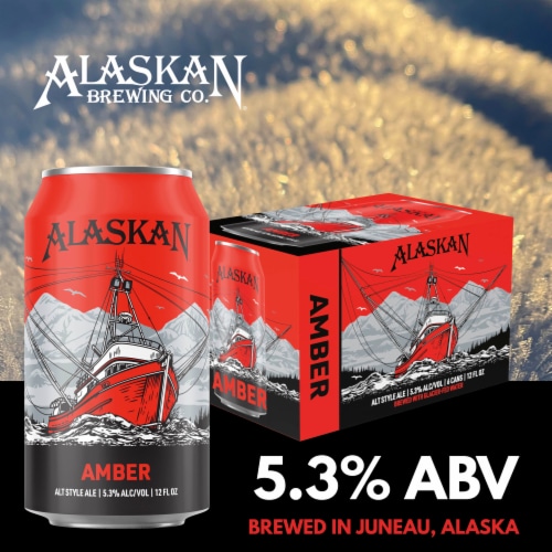 Alaskan Brewing Co. Amber Alt Style Ale Craft Beer Perspective: left