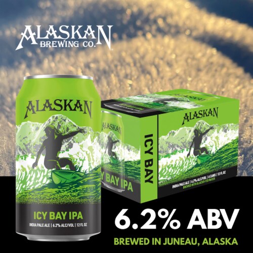 Alaskan Brewing Co. Icy Bay IPA Craft Beer Perspective: left