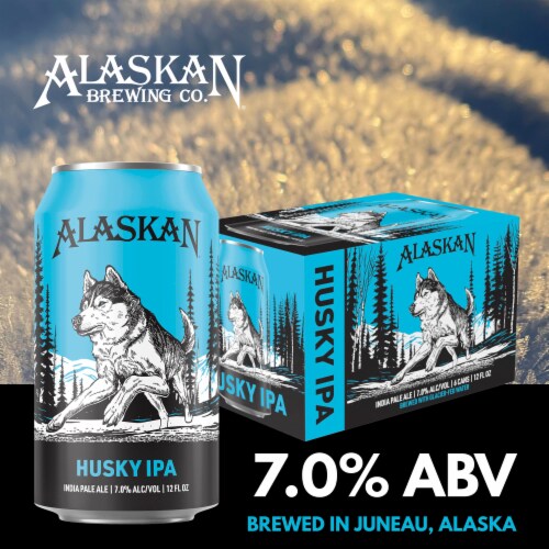 Alaskan Brewing Co. Husky IPA Craft Beer Perspective: left